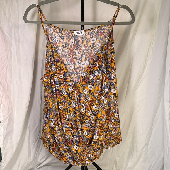 West K Tops - West Floral Camisole Top - Yellow and Blue